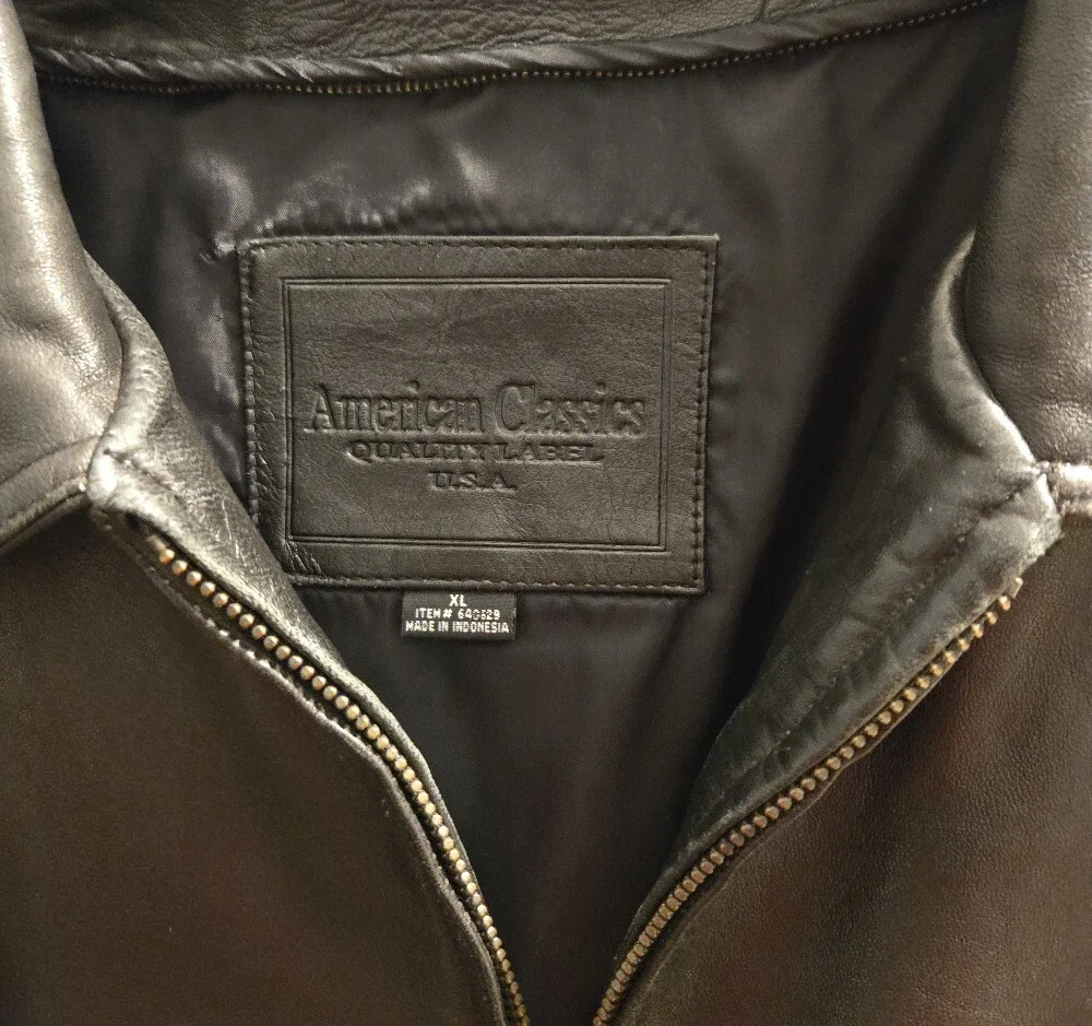 Men's Black Leather Zip-Up Bomber Jacket Very Soft Leather